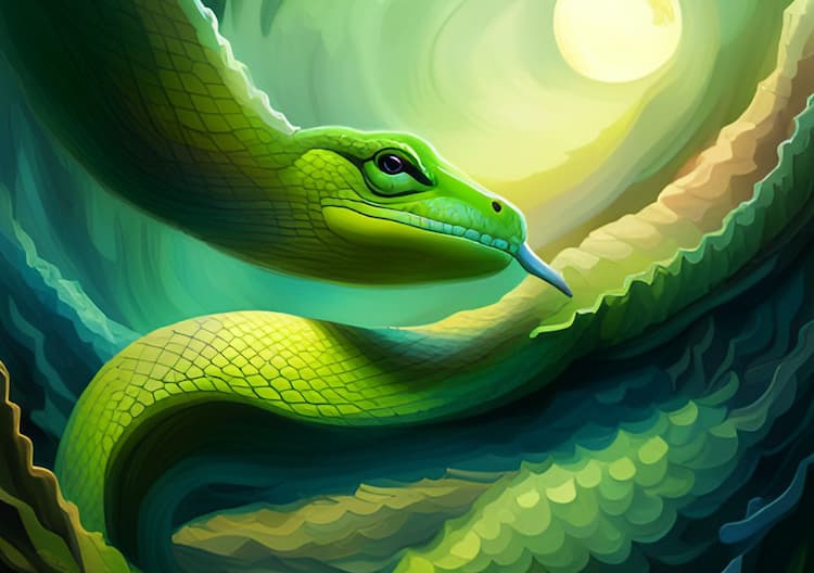 serpent vert dans un rêve