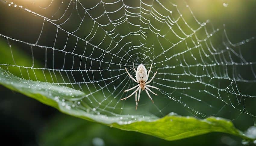 une petite araignée blanche dans la forêt
