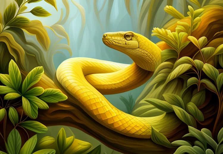 serpent jaune dans un rêve